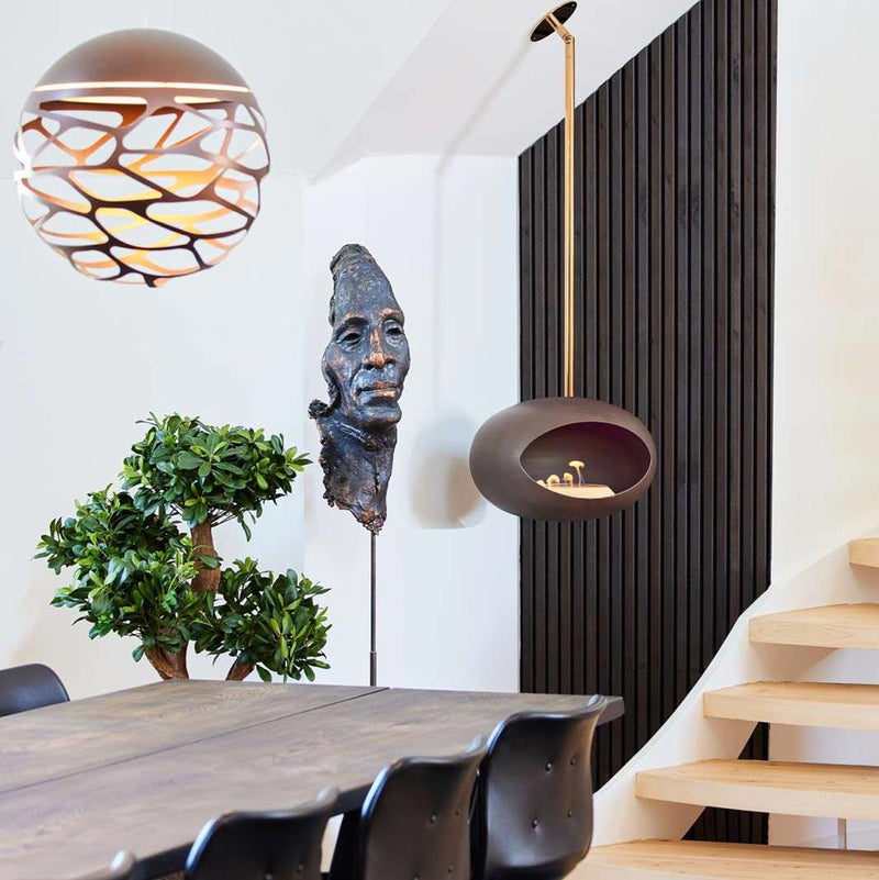 Mocca Sky Bioethanol Fire - Steel Pole - Le Feu