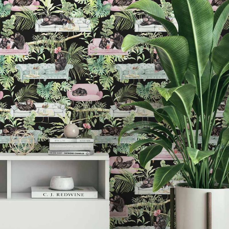 Monkey Business Wallpaper - Black - Graduate Collection