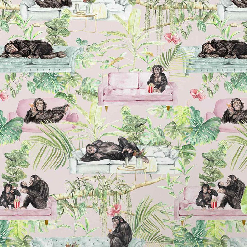 Monkey Business Wallpaper - Pink - Graduate Collection