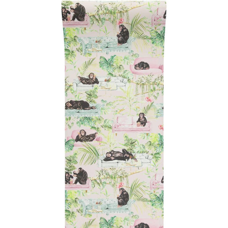 Monkey Business Wallpaper - Pink - Graduate Collection