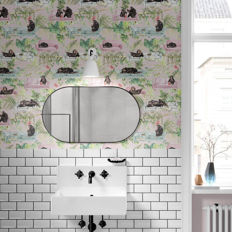 Monkey Business Wallpaper - Pink - Graduate Collection