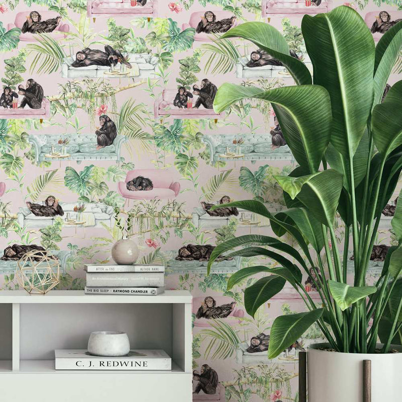 Monkey Business Wallpaper - Pink - Graduate Collection