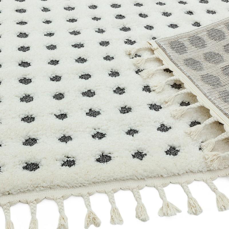Moroccan Style Deep Pile Rug - Dotty Grey