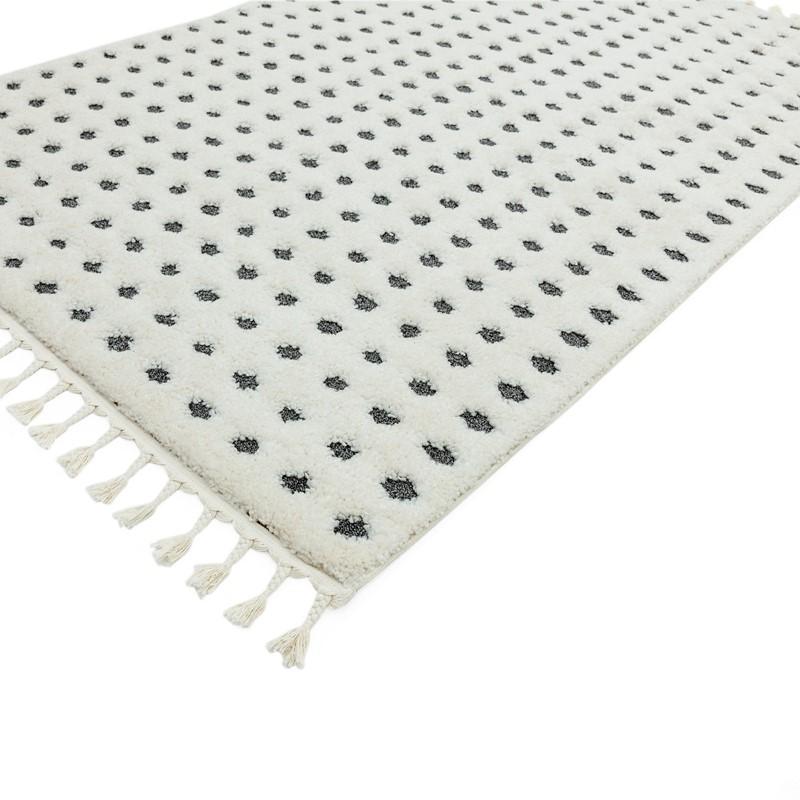 Moroccan Style Deep Pile Rug - Dotty Grey