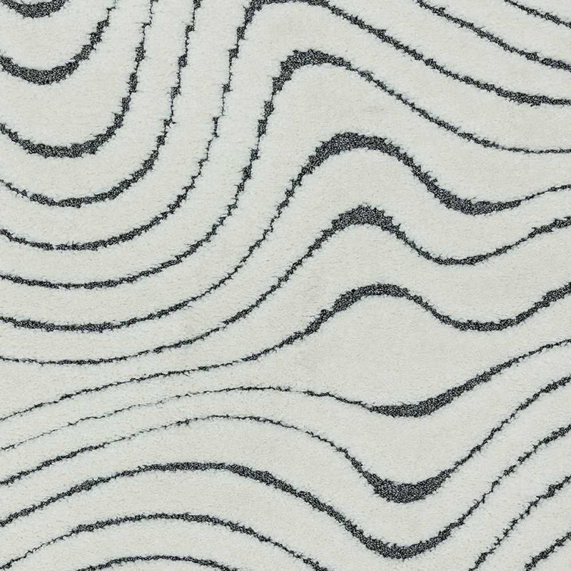 Moroccan Style Deep Pile Rug - Grey Wave