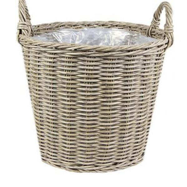 Natural Polyrattan Lined Willow Planter