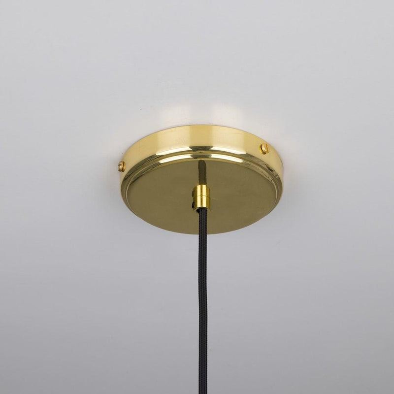Neith Oval Reeded Glass and Brass Pendant 30cm - Mullan Lighting