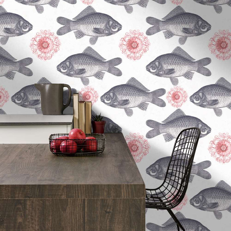Neutral Fish Wallpaper - Set of 3 Rolls - MINDTHEGAP