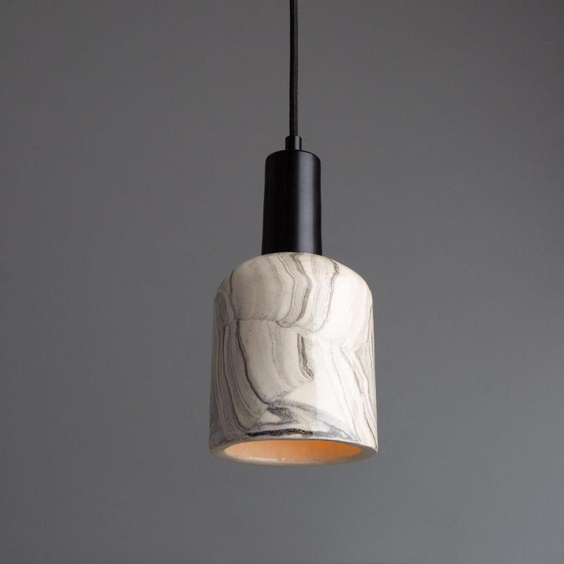 Osier Ceramic Pendant Light - Marbled - Mullan Lighting