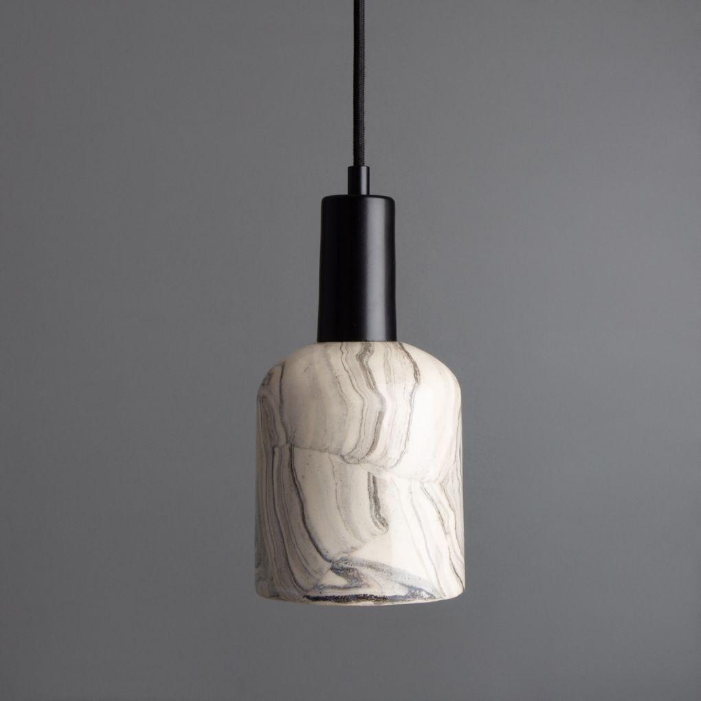 Osier Ceramic Pendant Light Marbled