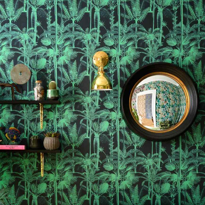 Palmera Cubana Dark Wallpaper - Set of 3 Rolls - MINDTHEGAP