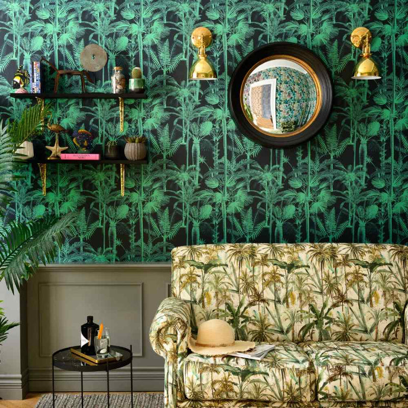 Palmera Cubana Dark Wallpaper - Set of 3 Rolls - MINDTHEGAP