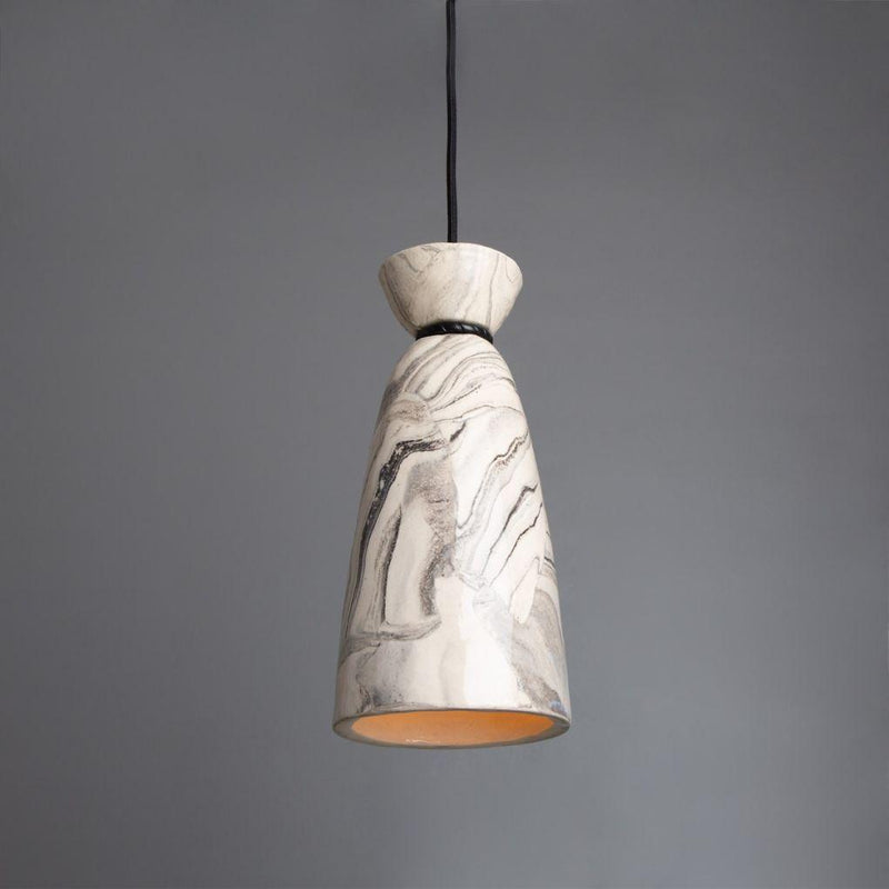 Pando Ceramic Pendant Light - Marbled - Mullan Lighting