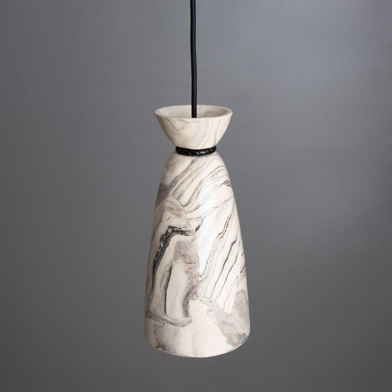 Pando Ceramic Pendant Light - Marbled - Mullan Lighting