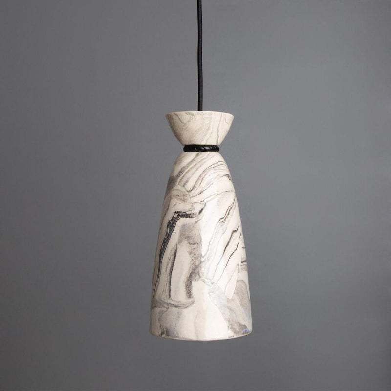 Pando Ceramic Pendant Light - Marbled - Mullan Lighting