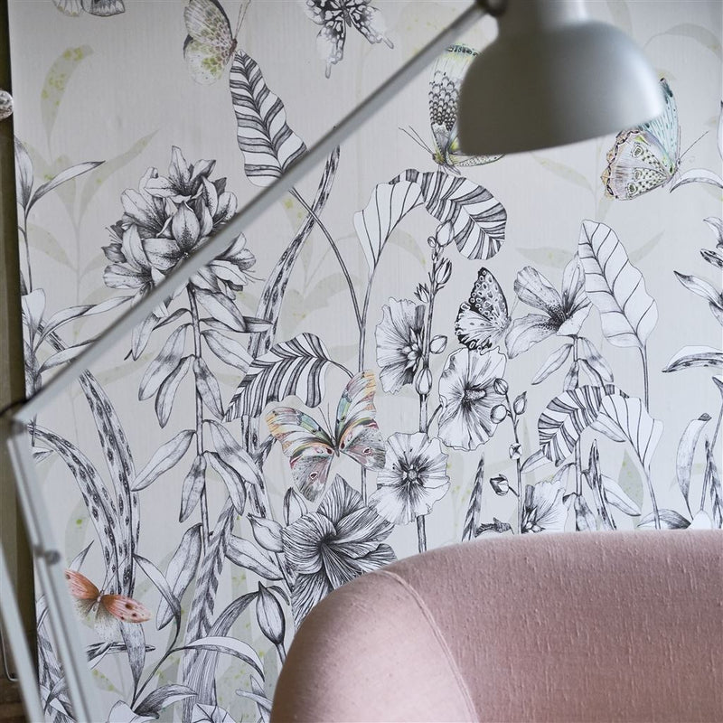 Papillons Wallpaper - Birch - Designers Guild