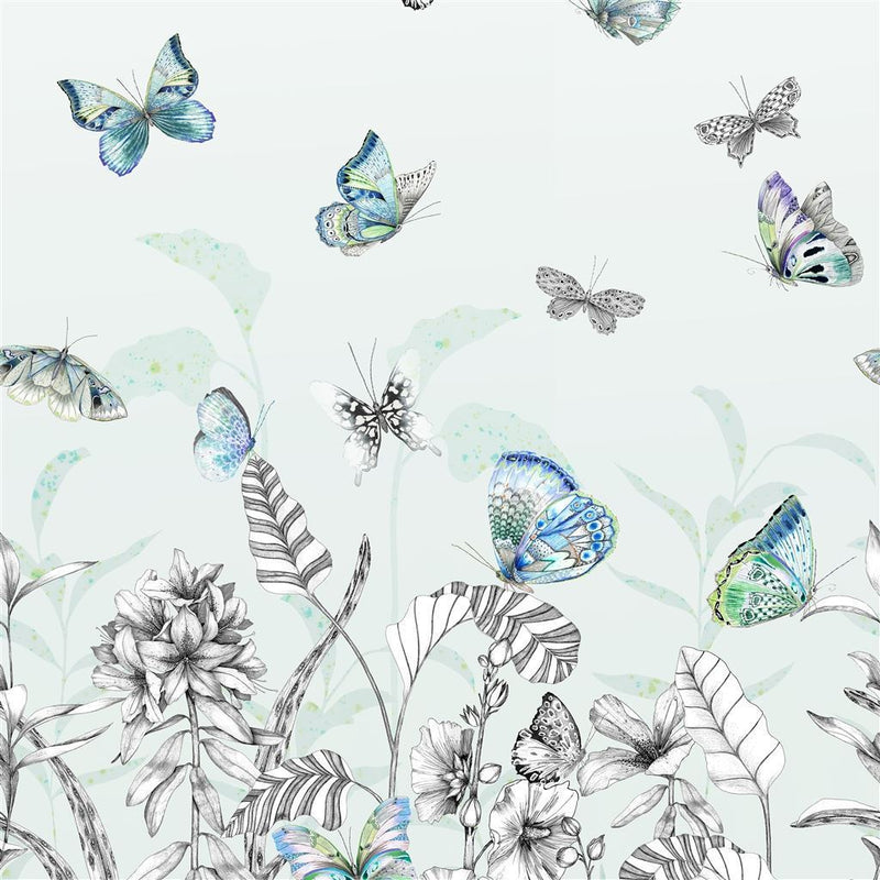 Papillons Wallpaper - Eau De Nil - Designers Guild