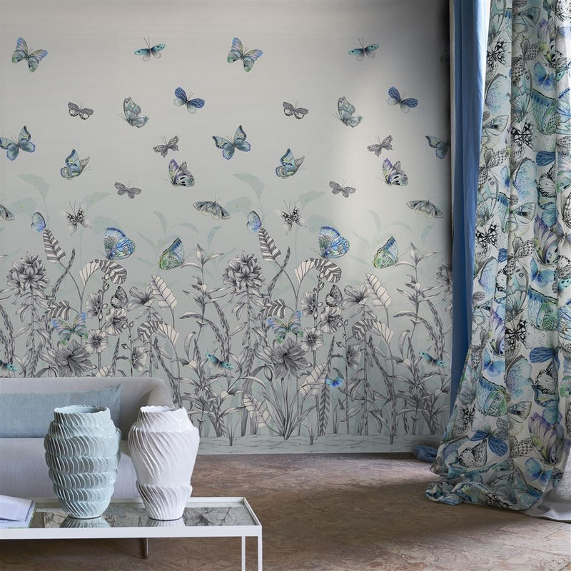 Papillons Wallpaper - Eau De Nil - Designers Guild