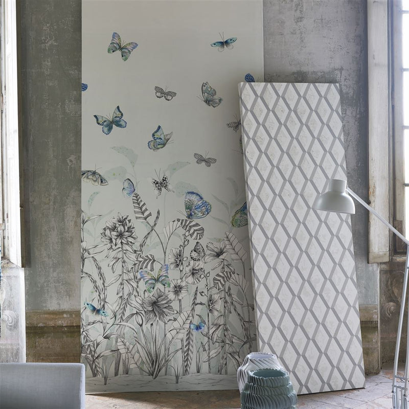 Papillons Wallpaper - Eau De Nil - Designers Guild