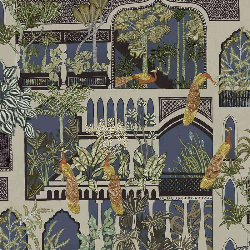 Peacock Arches Wallpaper - Petrol - Josephine Munsey