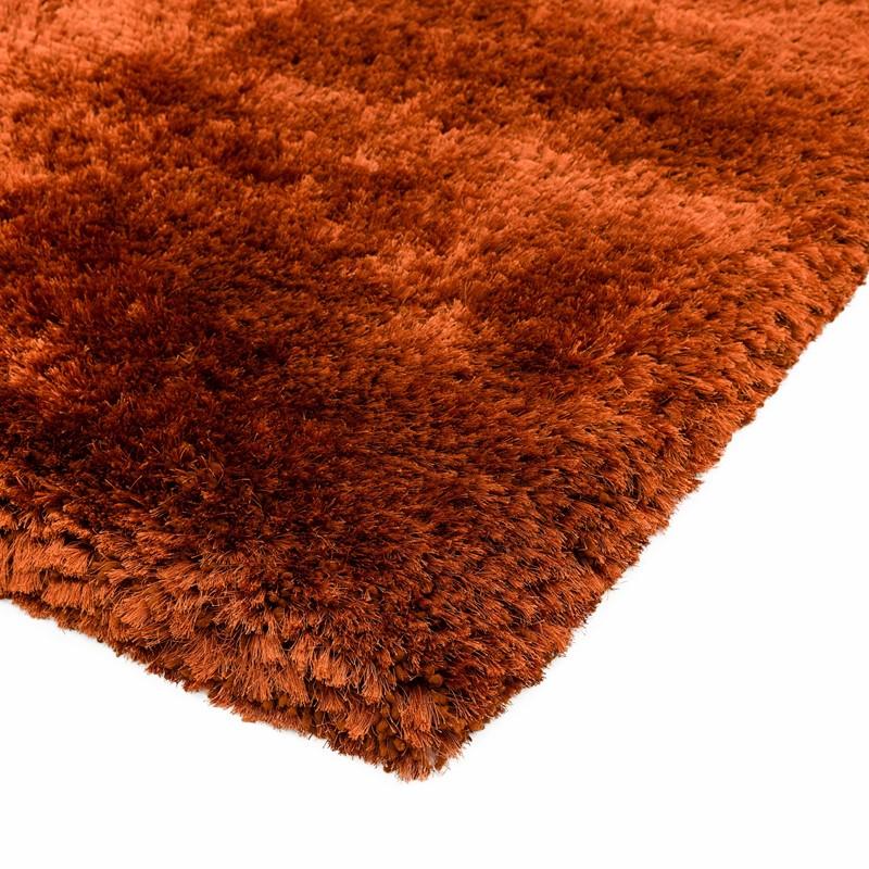 Plush Deep Pile Shaggy Rug - Rust