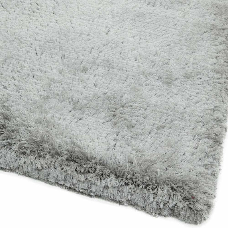 Plush Deep Pile Shaggy Rug - Silver
