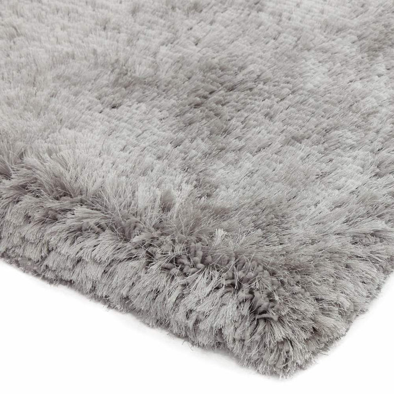 Plush Deep Pile Shaggy Rug - Silver
