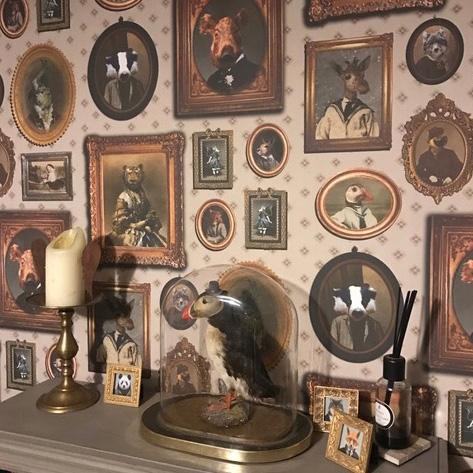 Portrait Gallery Wallpaper - Taupe - Graduate Collection