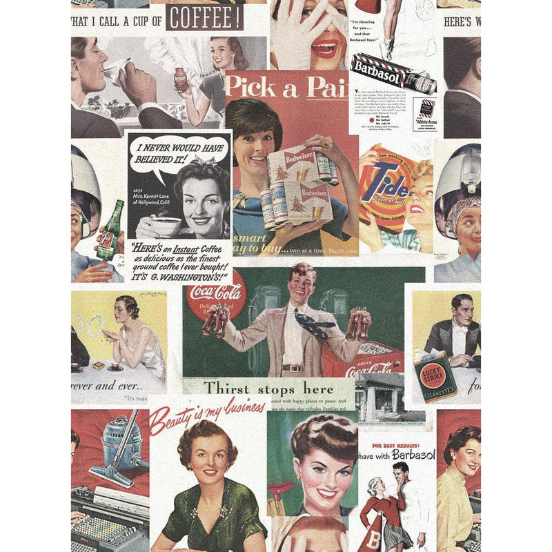 Retro Ads Wallpaper - Set of 3 Rolls - MINDTHEGAP