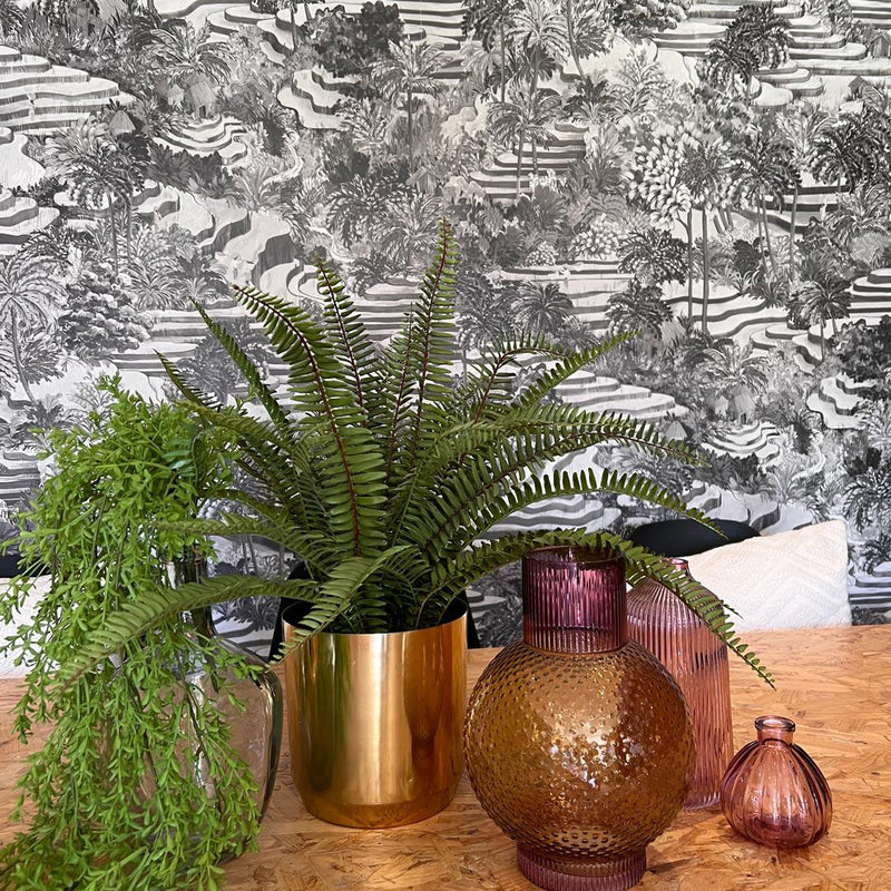 Rice Terrace Max Wallpaper - Black & White - Brand Mckenzie
