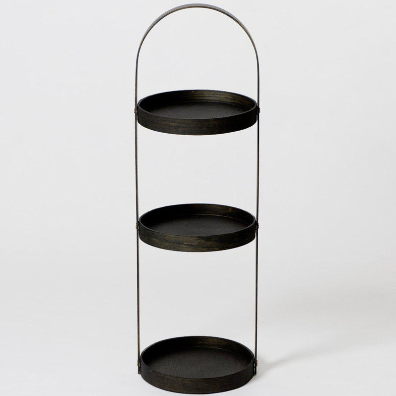 Round Bathroom Caddy - Dark Oak