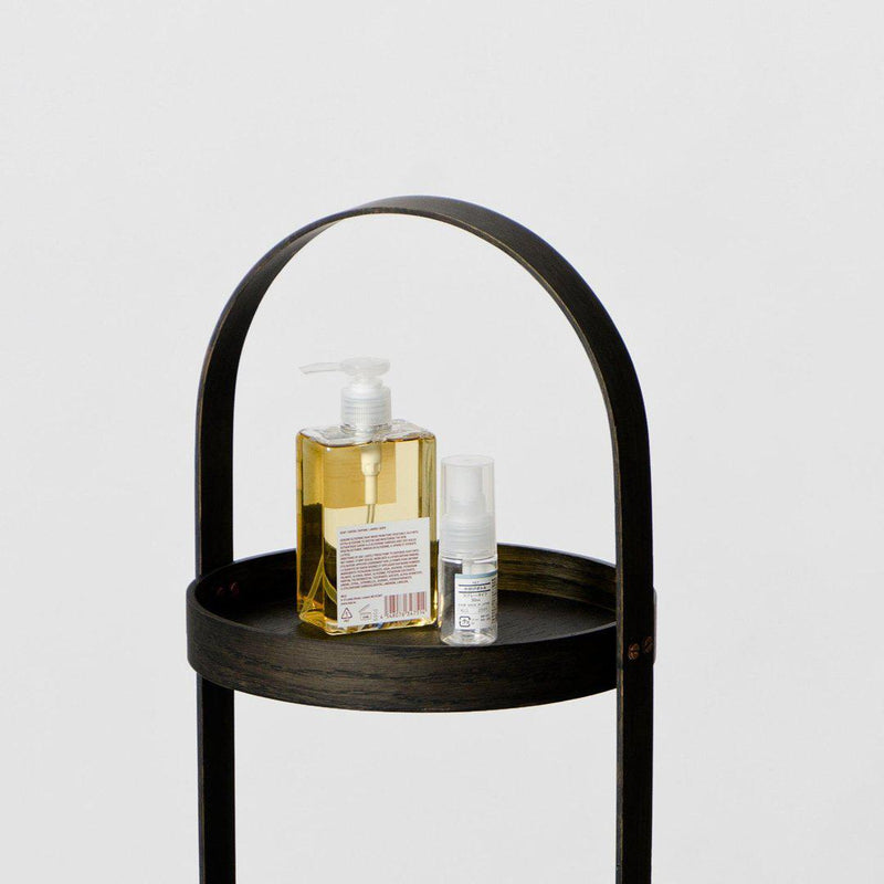 Round Bathroom Caddy - Dark Oak