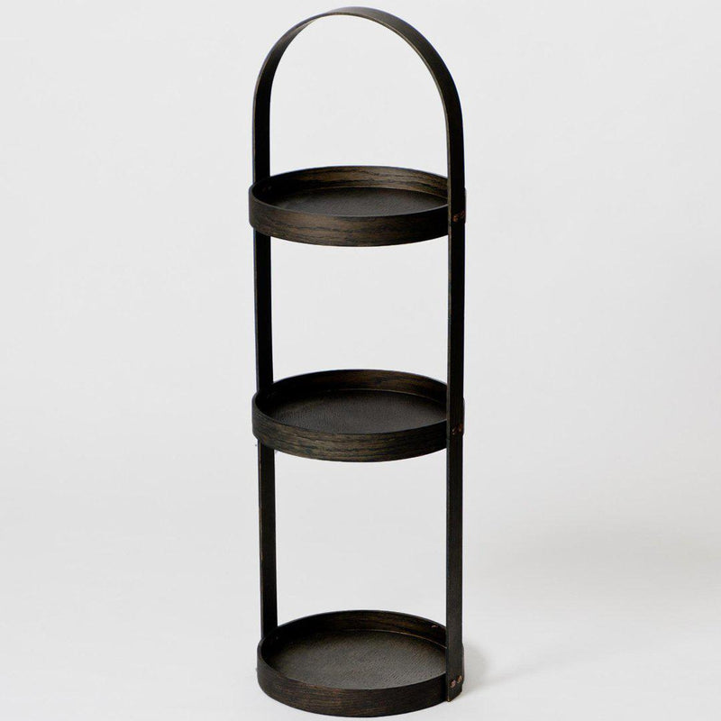 Round Bathroom Caddy - Dark Oak