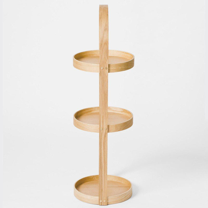 Round Bathroom Caddy - Natural Oak