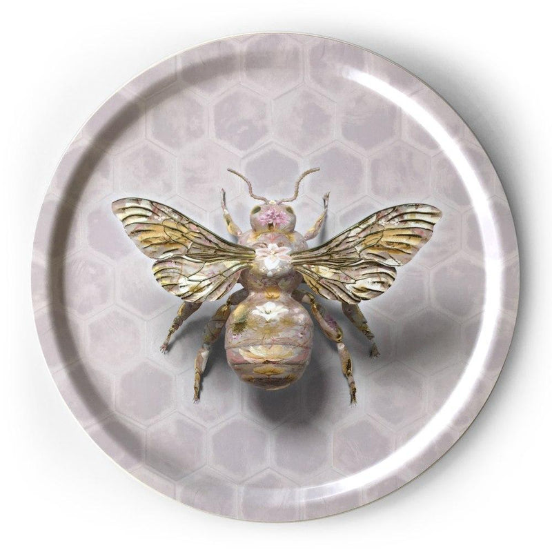 Round Birchwood Tray - Bombus Bubblegum