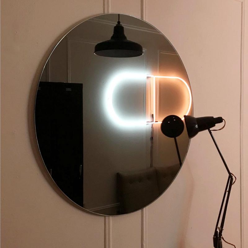 Round Black Tinted Frameless Orbis Mirror