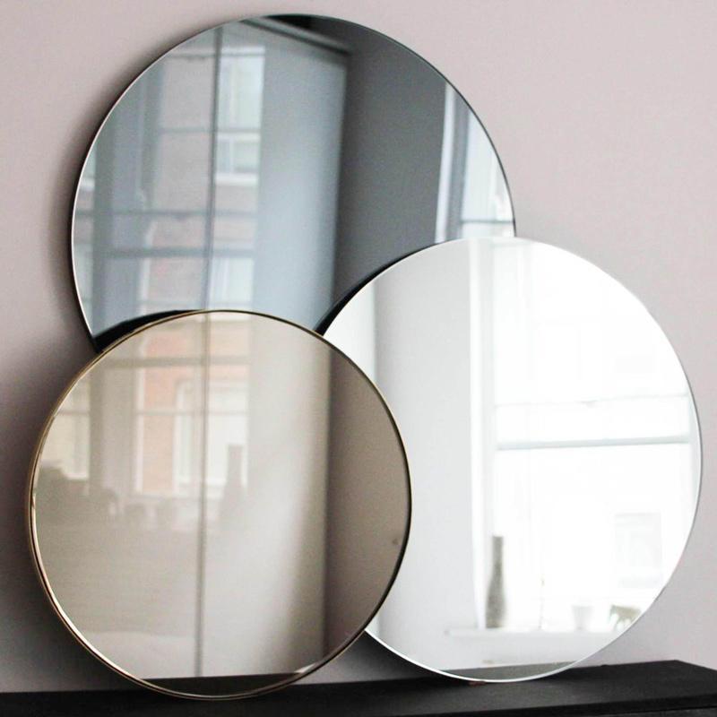Round Black Tinted Frameless Orbis Mirror