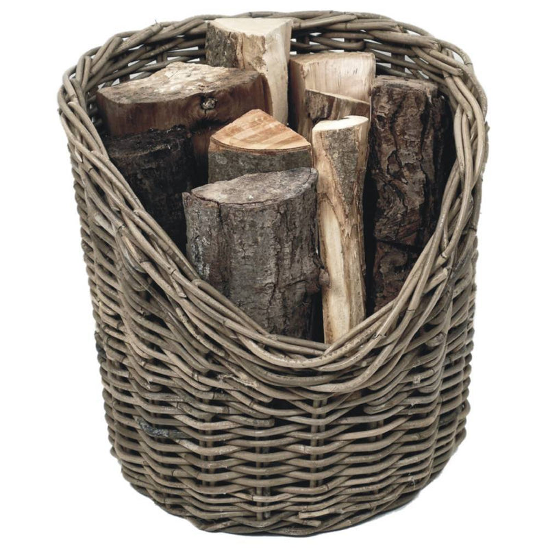 Round Wicker Log Storage Basket