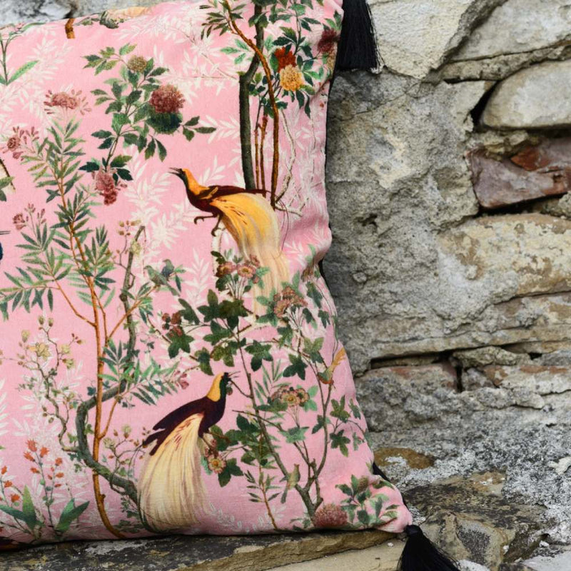 Royal Garden Pink Velvet Fabric - MINDTHEGAP