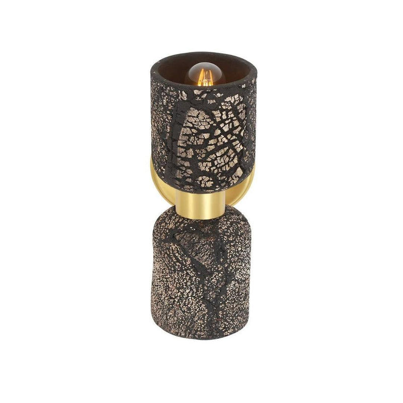 Sakura Double Ceramic & Brass Wall Light - Black Clay - Mullan Lighting