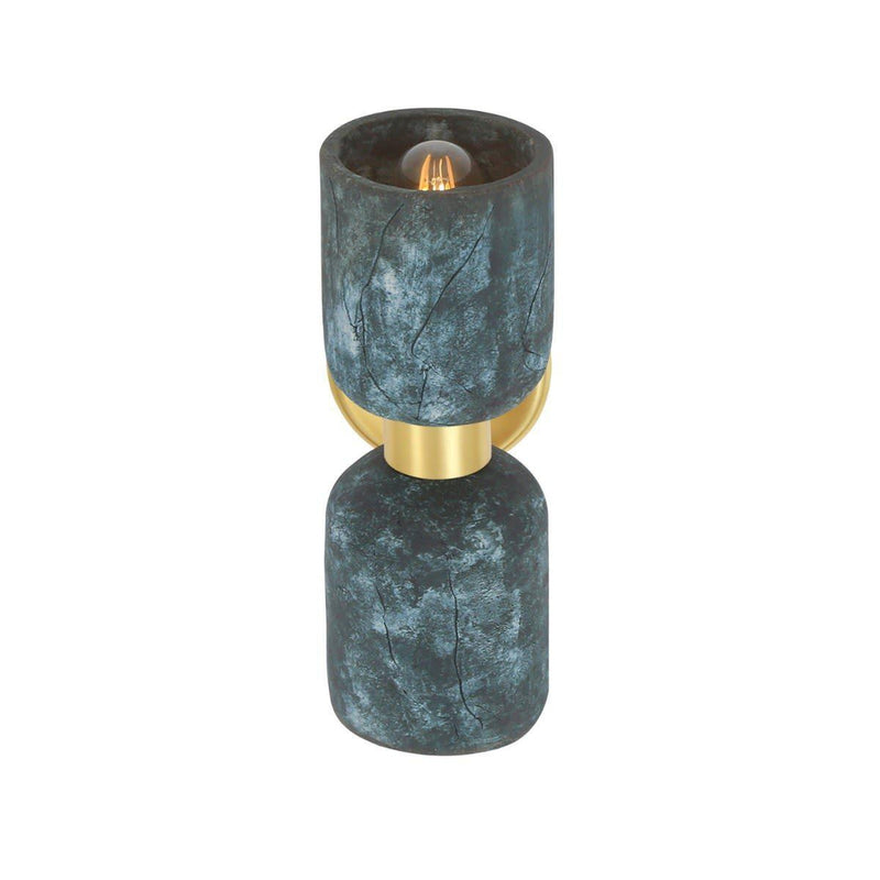 Sakura Double Ceramic & Brass Wall Light - Blue Earth - Mullan Lighting