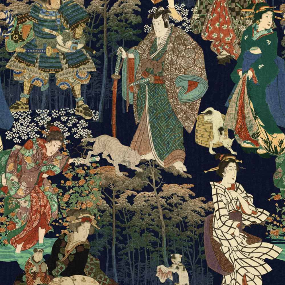 Samurai and Geisha Wallpaper - Set of 3 Rolls - MINDTHEGAP