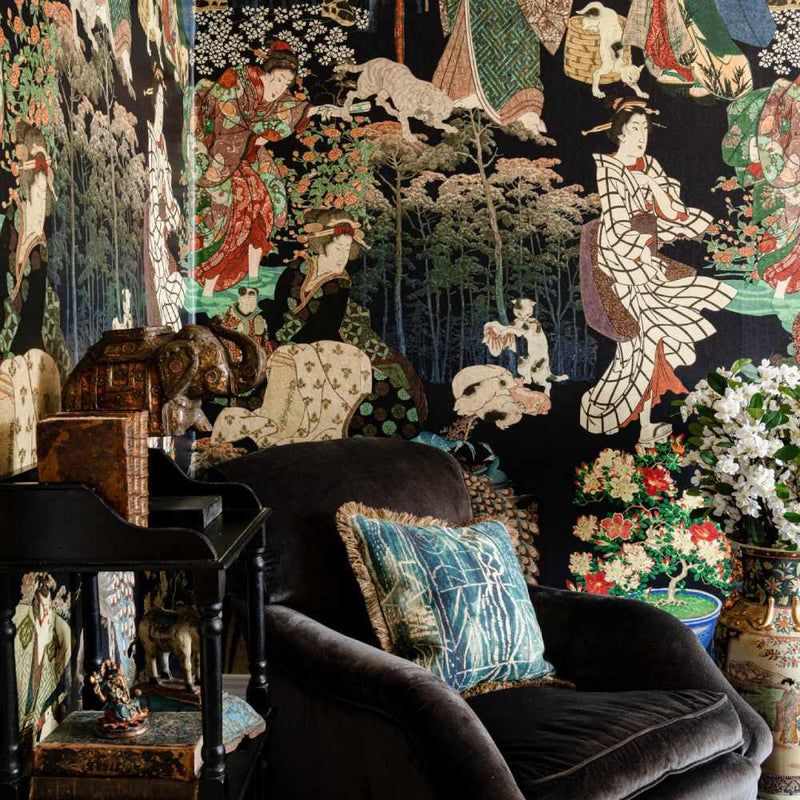 Samurai and Geisha Wallpaper - Set of 3 Rolls - MINDTHEGAP