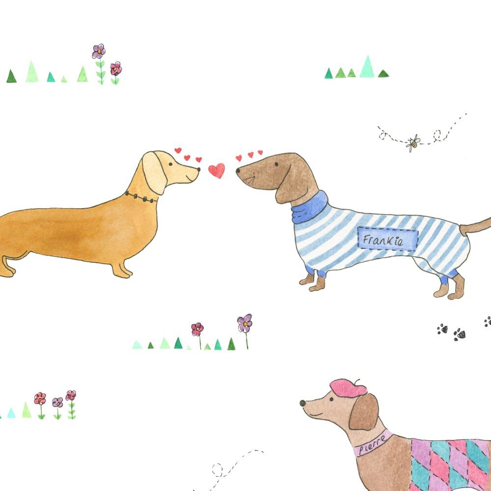 Sausage Dog Wallpaper - Stil Haven – Lime Lace