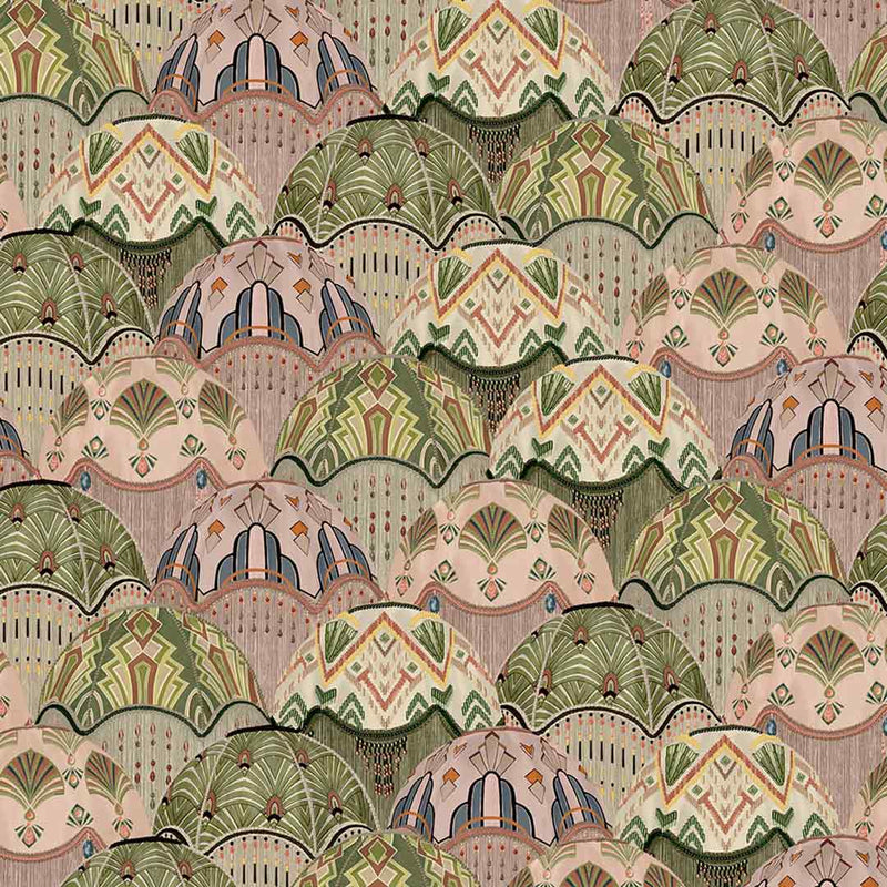 Silk Shades Wallpaper - Salmon and Olive - Brand Mckenzie