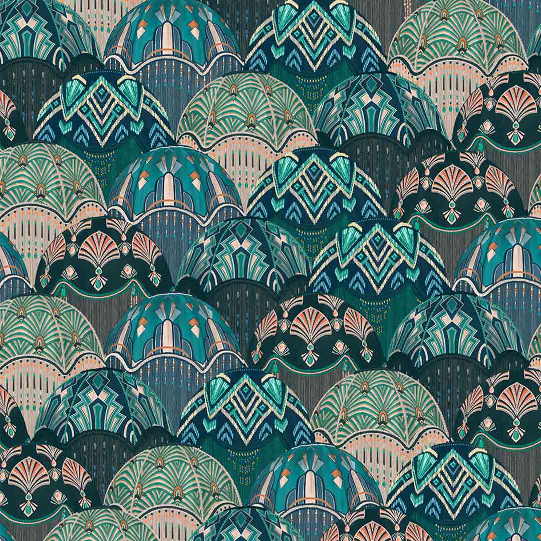 Silk Shades Wallpaper - Teal - Brand Mckenzie