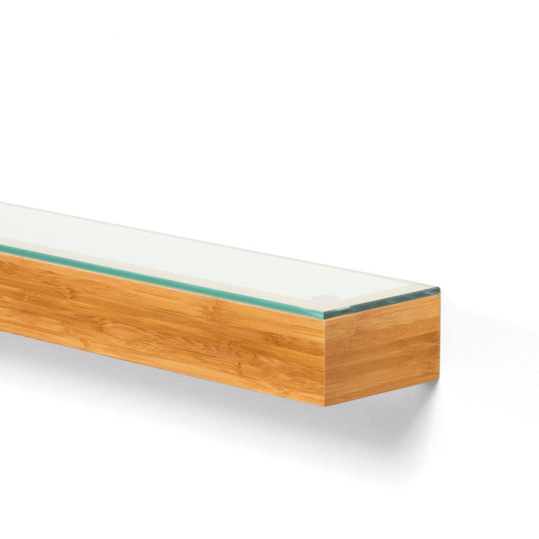 Slimline Glass Shelf - Bamboo
