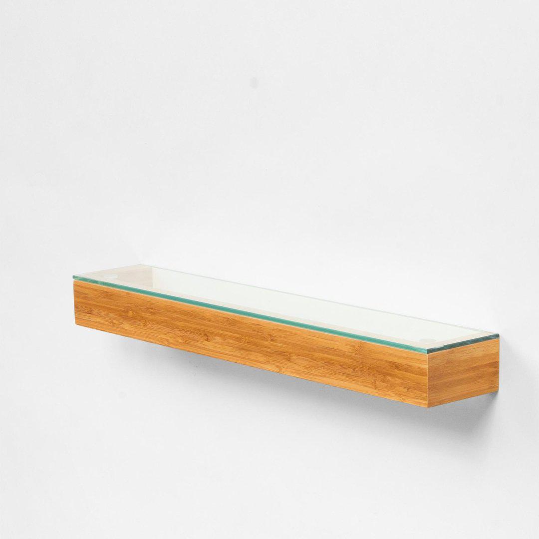 Slimline Glass Shelf Bamboo