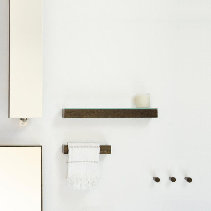 Slimline Glass Shelf - Dark Oak