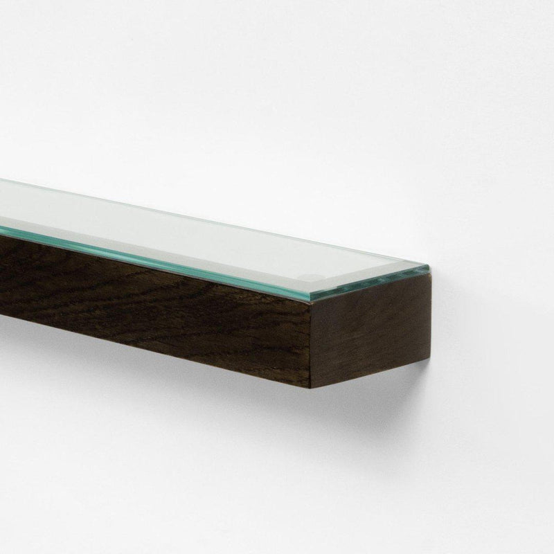 Slimline Glass Shelf - Dark Oak